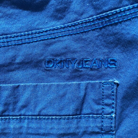 DKNY Jeans Shorts Size 4 Cobalt Blue Roll Tab Chino Cotton Blend Five Pocket - Picture 8 of 14